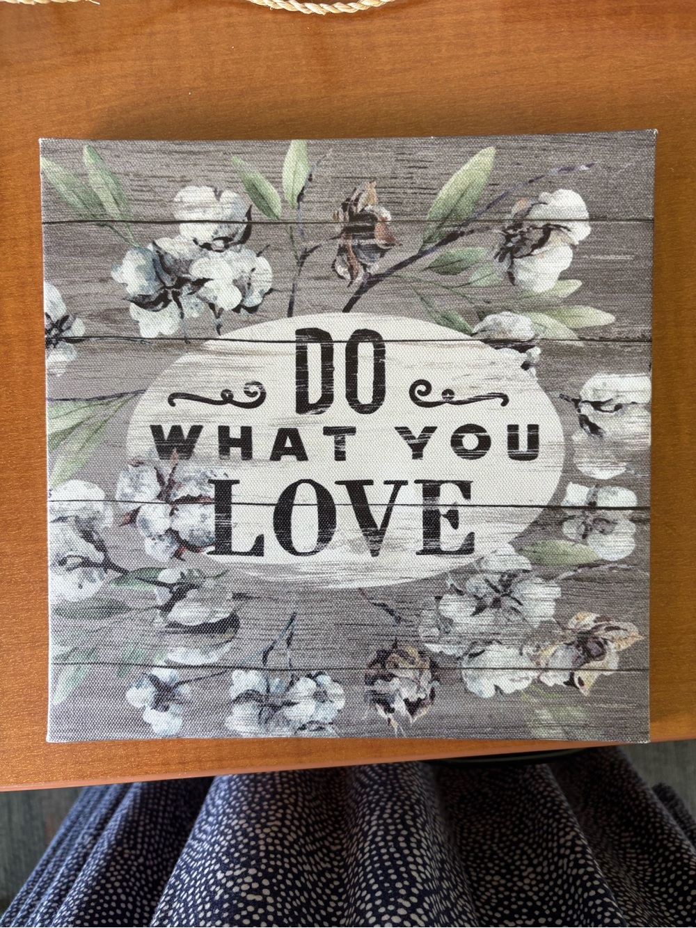 Do What You Love Floral Canvas Wall Art - Gray, White & Green